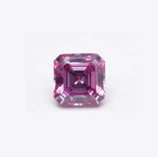 Loose Pink Moissanite Gemstone Asscher Cut VVS1 2.0 ct for Custom Jewelry.