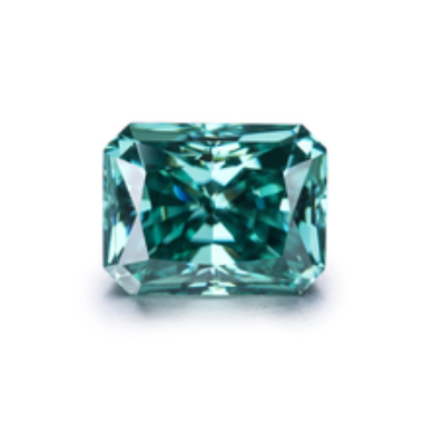 Top Green Moissanite Radiant Cut Lab Diamond VVS1 Passed Diamond Tester for Custom Jewelry with GRA Certificate