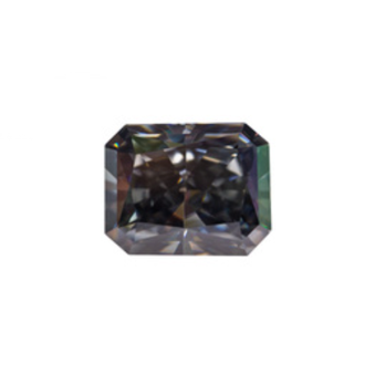 Top Gray Moissanite Loose Stone Radiant Cut Lab Diamond Gemstone VVS1 Clarity for Custom Jewelry + GRA Report