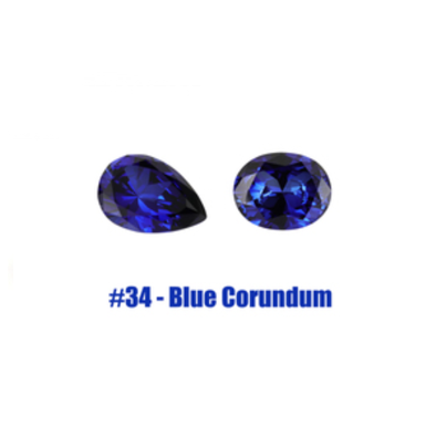 10 Pcs / Pack NO.34 Blue Syethetic Corundum Oval Pear Cut for Custom Jewelry