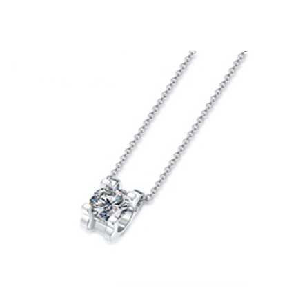 Hot Sale Moissanite 1CT Diamond 925 Sterling Silver Classic Ladies Pendant Necklace Fashion Accessories