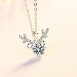 Elk Moissanite 1ct Diamond Women's Pendant Necklace 925 Sterling Silver Fashion Shiny
