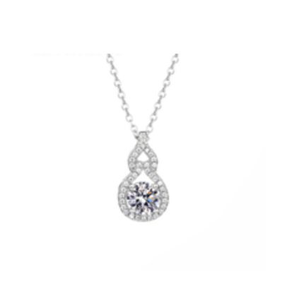 LETMEXC Drop Gourd Moissanite 1CT Diamond 925 Sterling Silver Pendant Necklace
