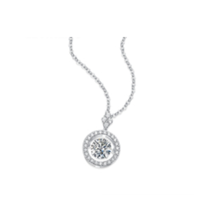 Beating Heart Moissanite 925 Silver Diamond Pendant Necklace 1CT Fashion Simple