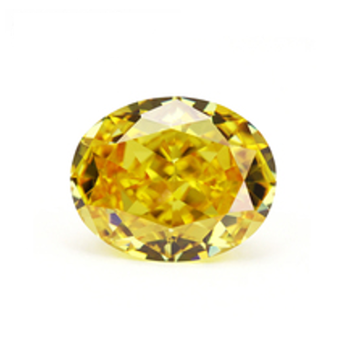 High Carbon Diamond New Cubic Zirconia Loose Stones CZ Gemstone 4K Oval Crushed Ice Cut Golden Yellow Color